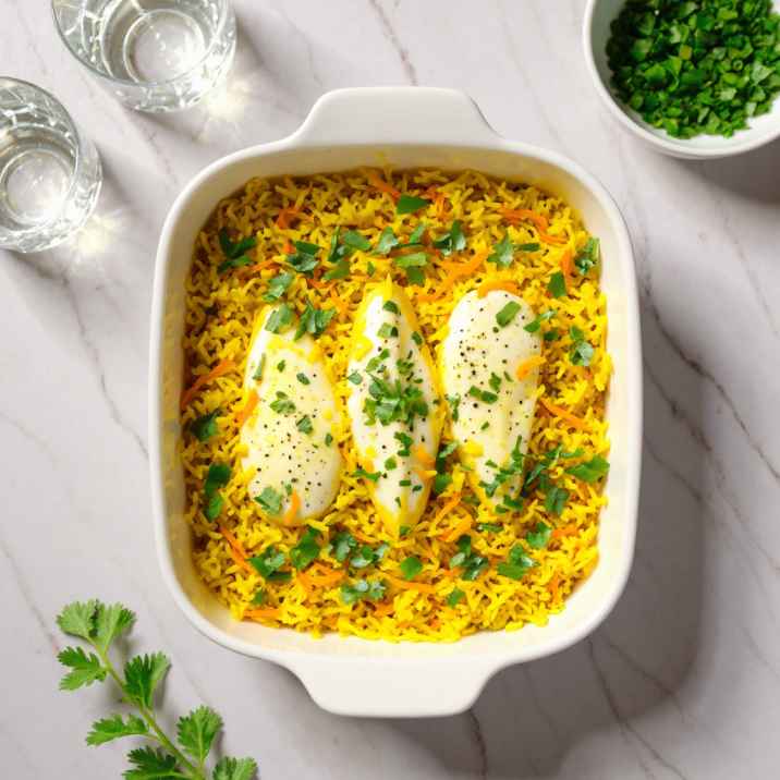 Turmeric Chicken and Rice Casserole Recipe